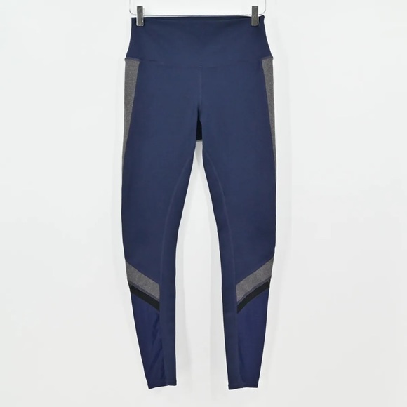 ALO Yoga Elevate Hi-Rise Leggings - Navy Gray Mesh Colorblock - Size XXS - NWoT - Picture 4 of 6
